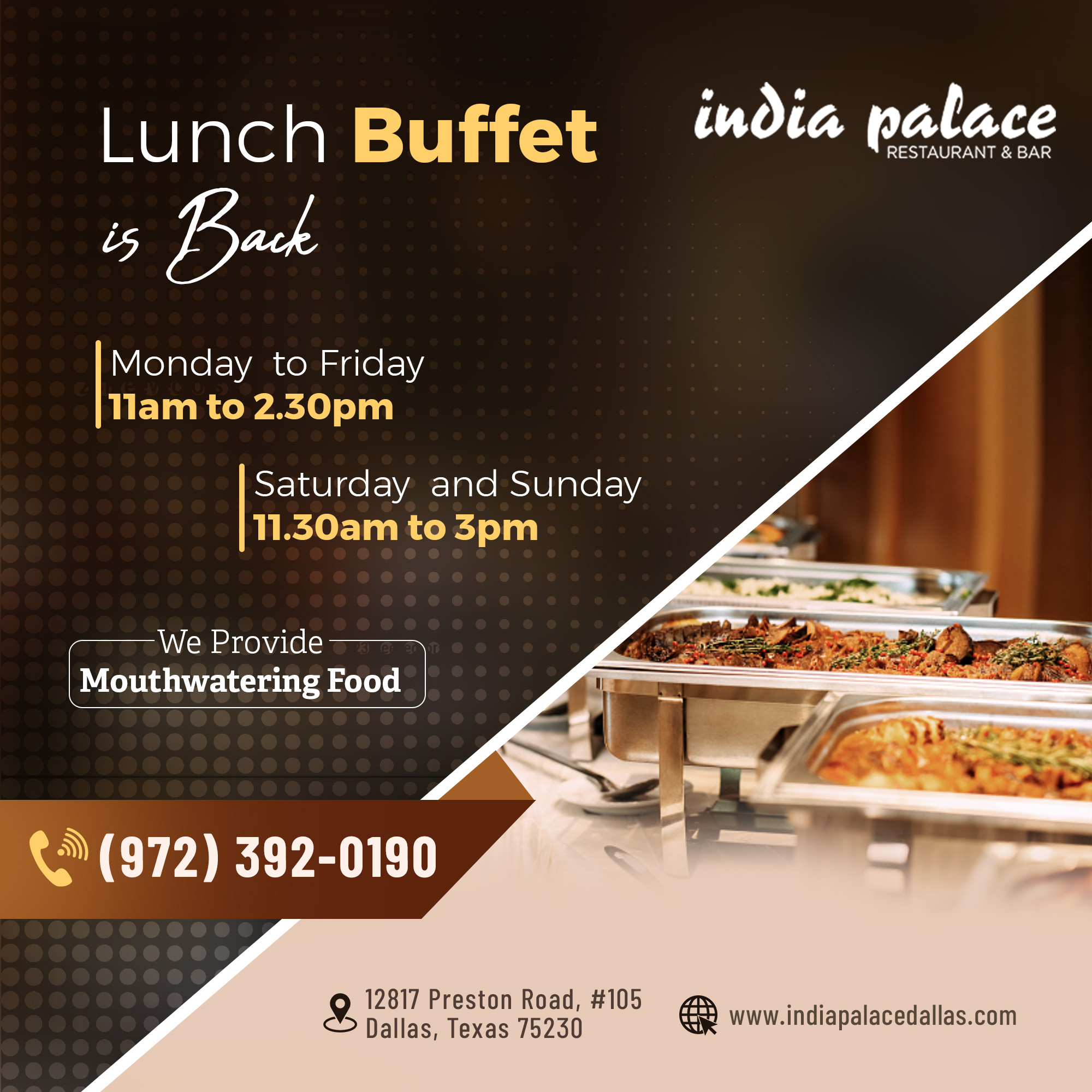 Indian Food Buffet At India Palace
